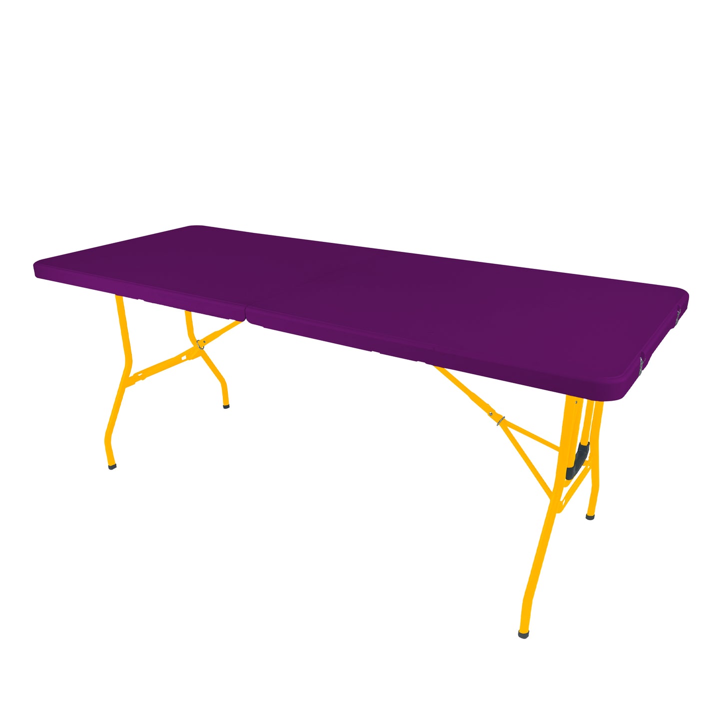 The Rolling Table - 6 Ft. Folding Table on Wheels - Sport Edition - Purple & Yellow