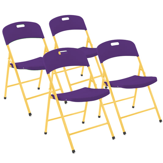 Folding Chairs - 4 Pack - Purple & Yellow