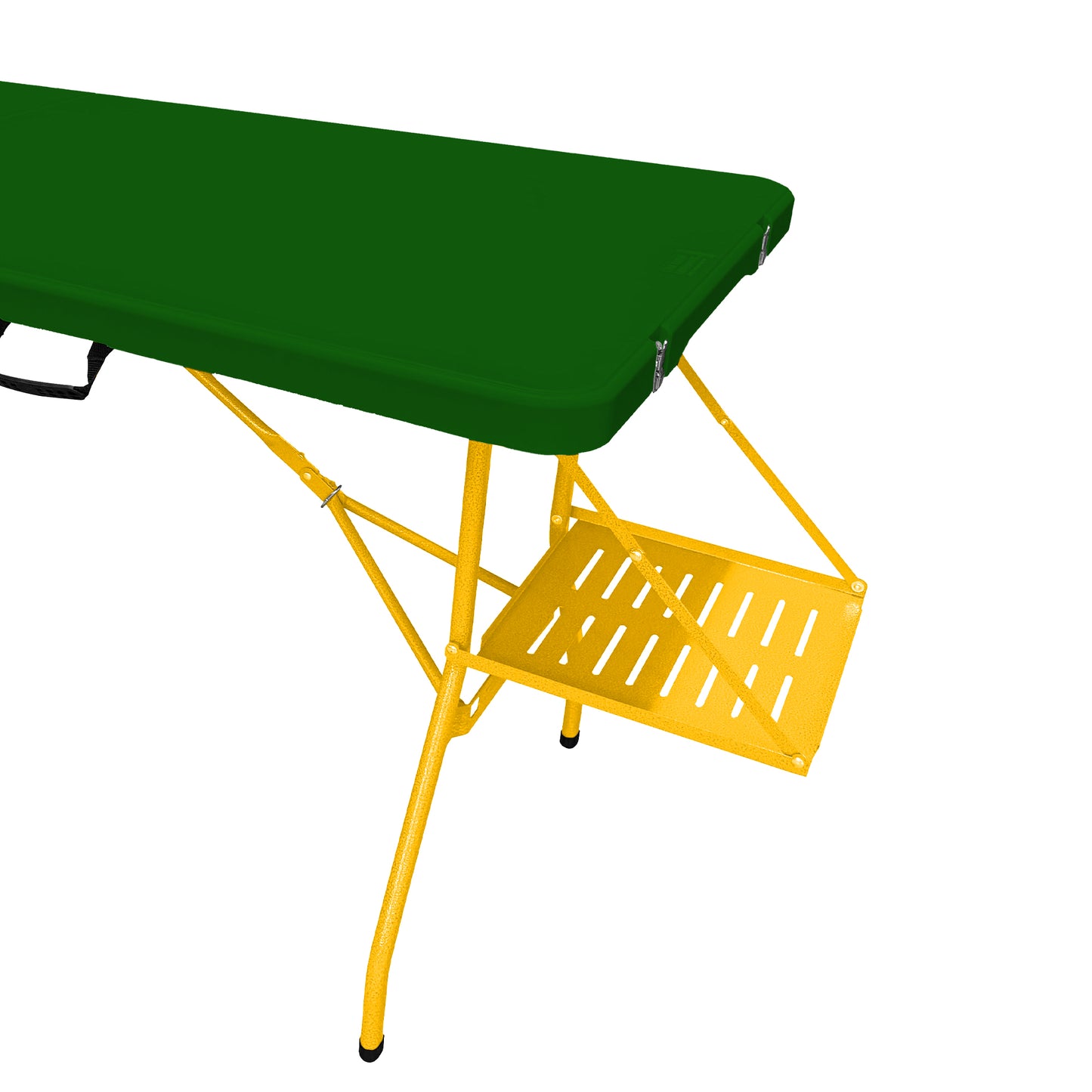 The Rolling Table - 6 Ft. Folding Table on Wheels - Sport Edition - Green & Yellow