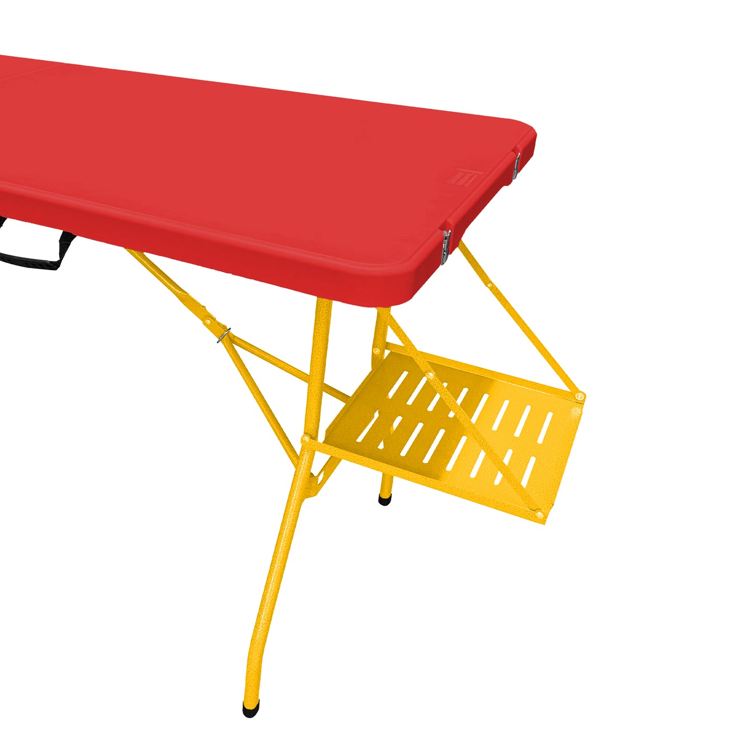 The Rolling Table - 6 Ft. Folding Table on Wheels - Sport Edition - Red & Yellow