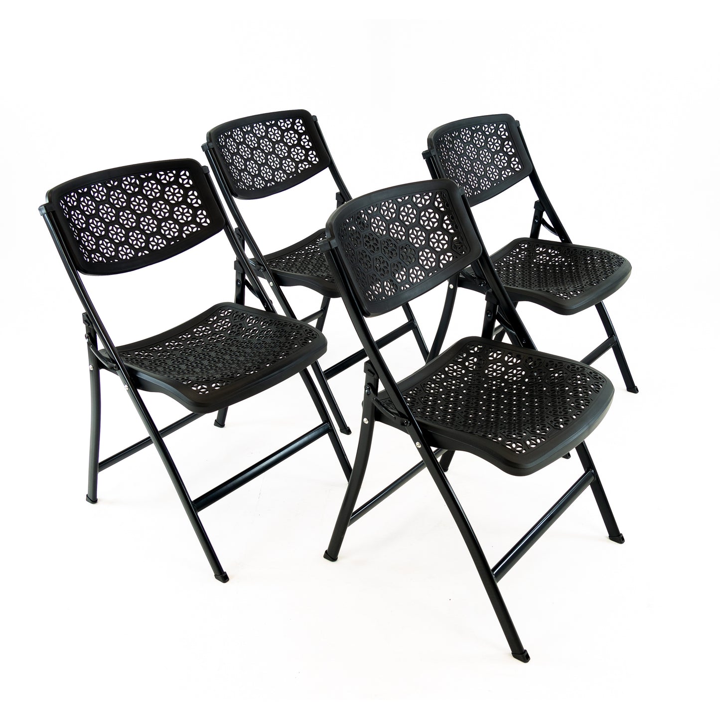 Honeycomb Picnic Folding Chairs - Black